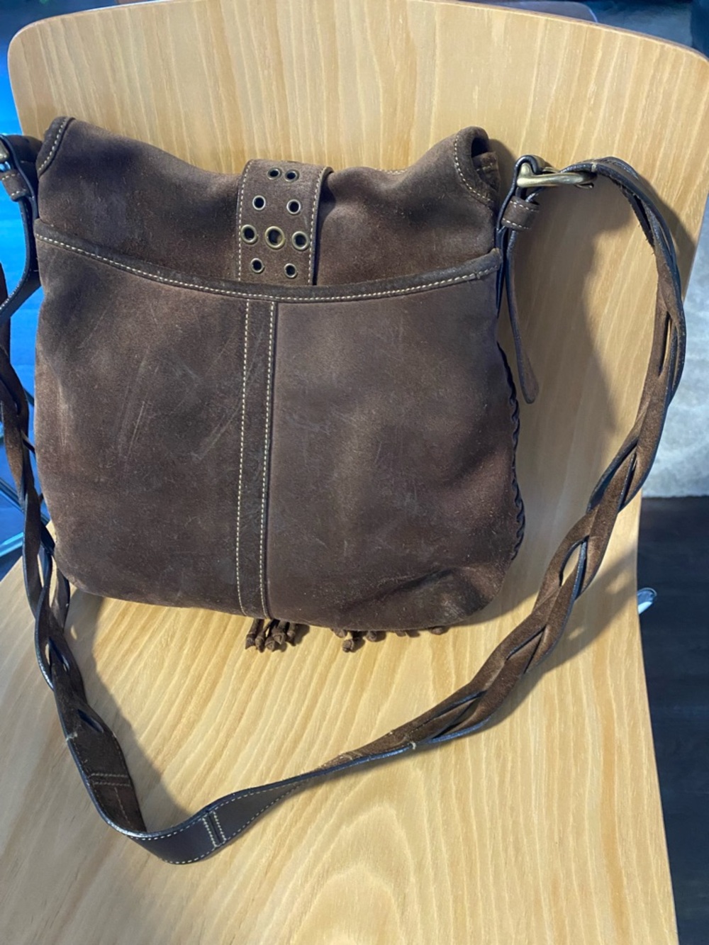 Vintage Coach Brown Suede Fringe Crossbody Bag - Women - Picture 5 of 6